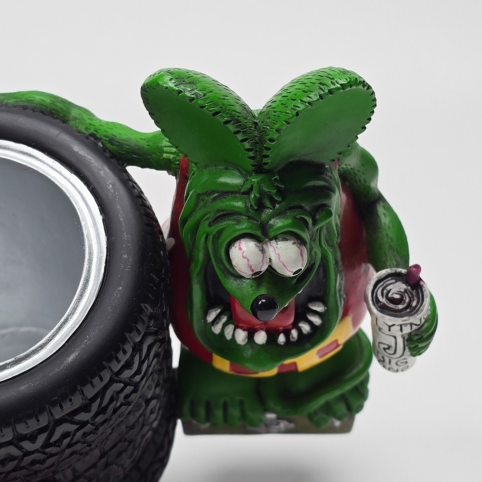 Rat Fink Pen Stand Green Tire Lid Figure Roth Collectible Used from