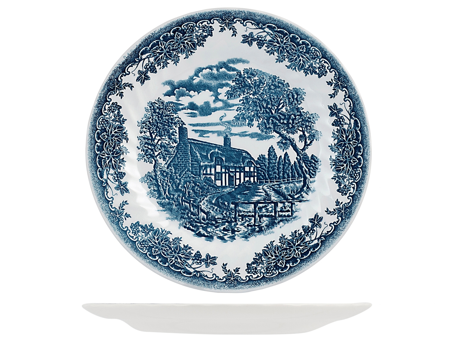 Piatto Da Tavola In Earthenware The Brook Blue Piano 25