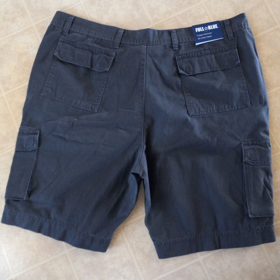 Full Blue Men's Cargo Shorts Gray Size 44 Cotton Casual Multiple