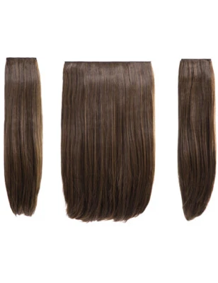 KOKO 18 inch three piece STRAIGHT clip in hair extension Heat Resistant 3 piece