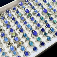 Wholesale Vintage Mood Rings Mixed Design Silver Color Change Temperature Charms Wholesale Vintage Mood Rings Mixed Design Silver Color Change Temperature Charms