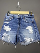 American Eagle Outfitters Shorts Womens 0 Blue 90s Boyfriend Distressed Denim