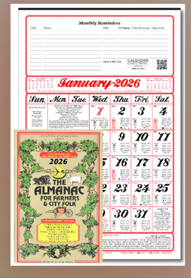 2026 Old Fashioned Almanac Calendar & Almanac Book for Farmers & City Folk New