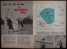 Ice Skate Sail 1959 How-To build PLANS Skating sailing