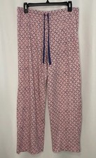 Alfani Intimates Size M Pink & Blue Lattice Print PJ Pants Drawstring Cotton