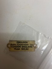 ORIGINAL FERGUSON RADIO CORPORATION 503 PLASTIC PLAQUE/SIGN RARE VINTAGE RETRO
