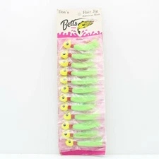 Betts Hair Jig Bass Fishing Lures Dealer Card 12Pk Chartreuse Green 3/8oz