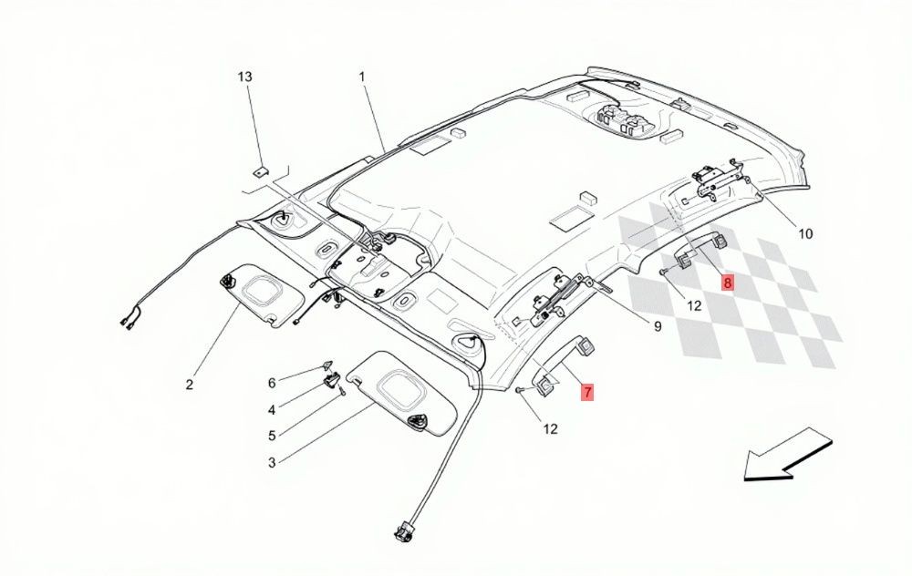 13-19 MASERATI QUATTROPORTE S Q4 FRONT REAR LEFT RIGHT INTERIOR SAFETY HANDLE OE