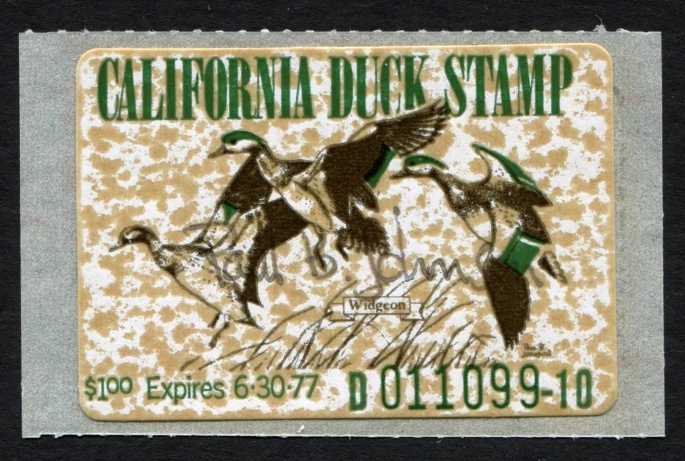 CA6 1976 Artist-Signed with Red Wavy Line Back TONED Duck Stamp Paul Johnson - Image 2 of 3