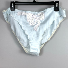 Vintage Natori Panties Baby Blue Satin Bow Medium Panty Coquette SEE DESCRIPTION