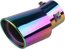 Car Exhaust Tip, 2.5" to 3.3" Universal Car Exhaust Pipe -Multicolor/B Style