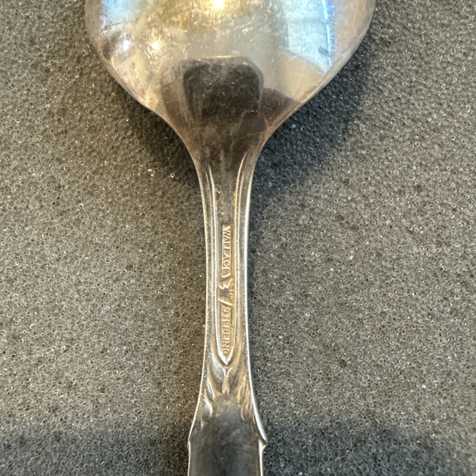 Wallace Rose Point Sterling Silver 4 1/2 Inch Baby Spoon - Image 4 of 4