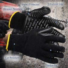 Anti Vibration Padded Protection Impact Resistant Work Gloves Shock Proof Grip