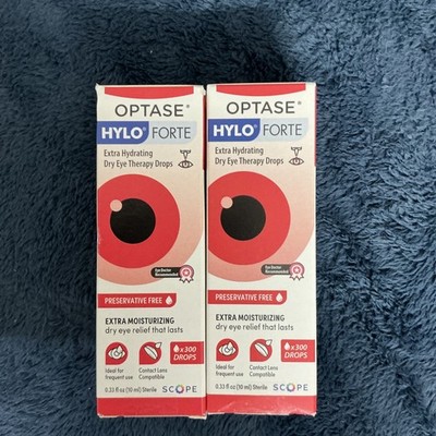 (2) Optase Hylo Forte Extra Hydrating Dry Eye Drops 300 Drops EXPIRE 2028