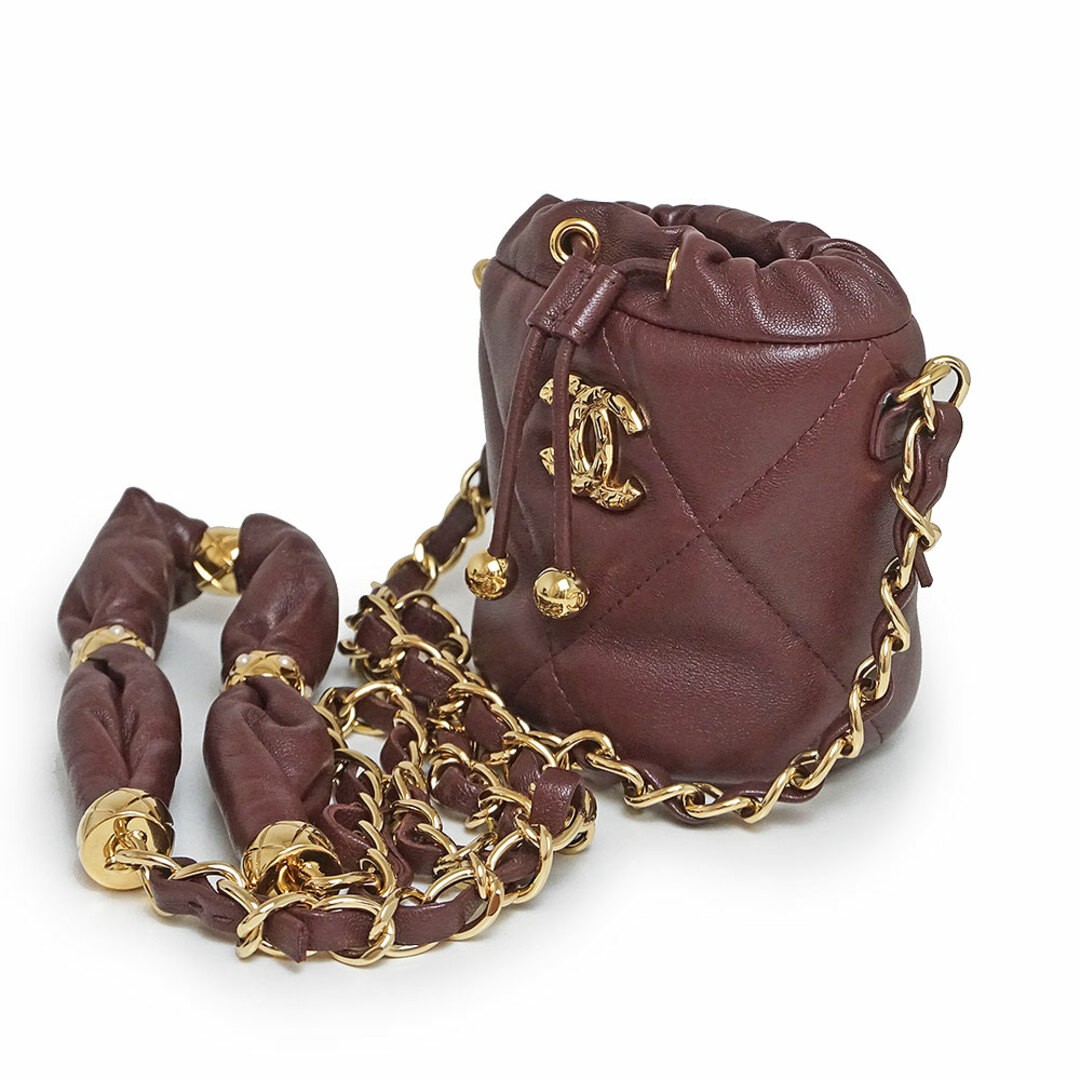 Auth CHANEL Matelass Coco Mark Mini Drawstring Po… - image 5