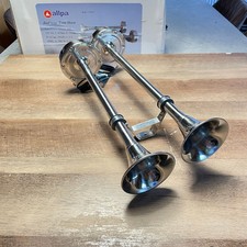Signalhorn 12V Boot Zweiklang Elektromagnetisch Bootshupe Bootshorn Edelstahl 