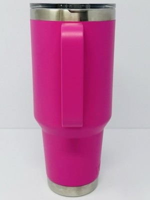Yeti Rambler 30 oz Travel Mug SS Prickly Pear Pink Handle