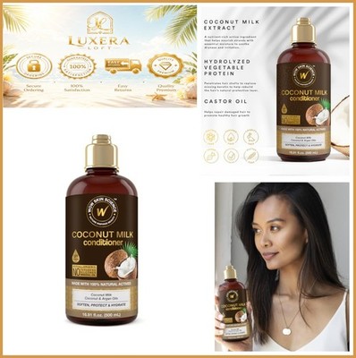 Coconut Milk Conditioner 16.9oz Hair Repair Treatment Damaged Hair Sulfate Free