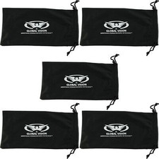 5 BLACK Microfiber Pouch Bag Case for Sunglasses Eyeglasses iphone new