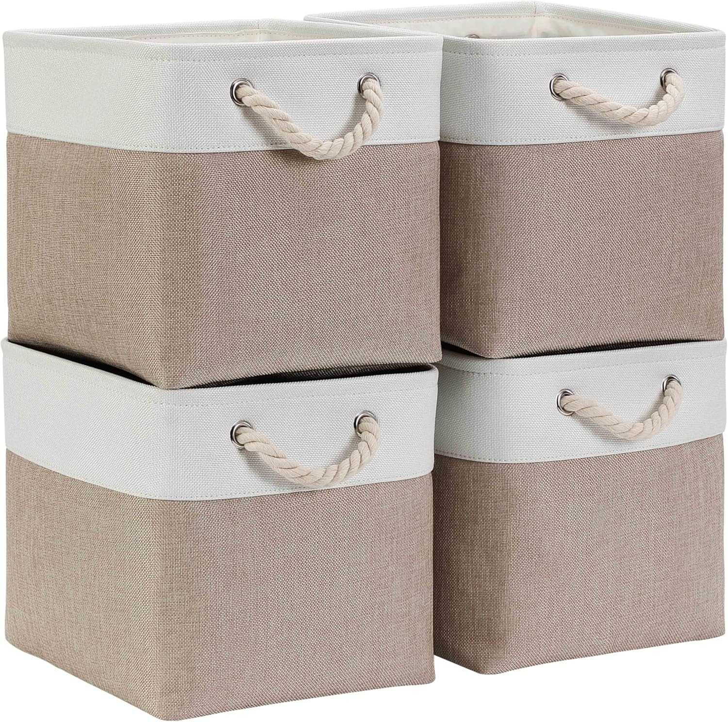 Set 4 Scatole per Armadio in Tessuto - Organizer Salvaspazio Pieghevoli