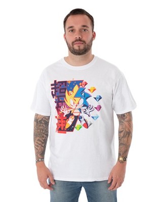 Sonic the Hedgehog Weiß Super Sonic Diamonds Kurzärmeliges T-Shirt Männer