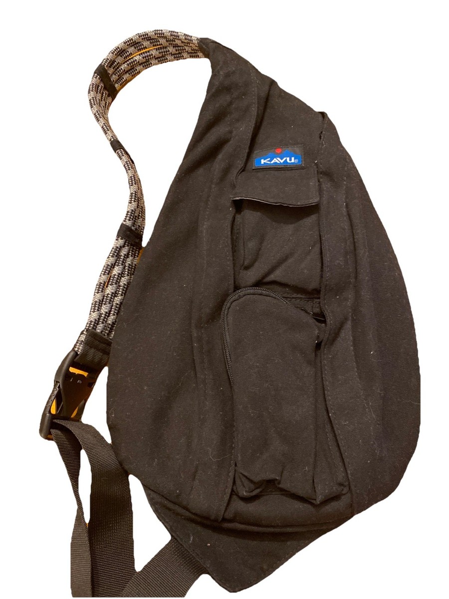 KAVU Rope Sling Bag Crossbody Shoulder Bag Black Canvas  display picture 1