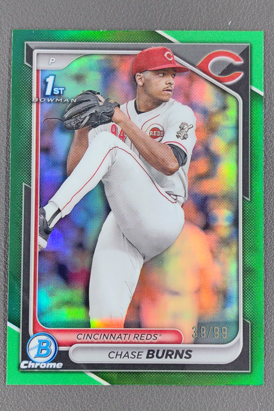 2024 Topps Bowman Draft Chrome Chase Burns Green Refractor /99 #BDC-55