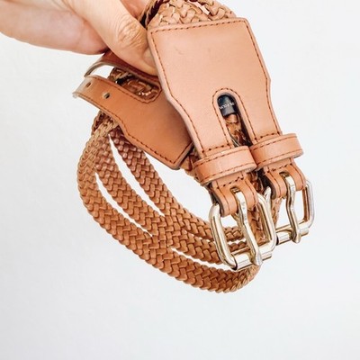 BCBGMAXAZRIA Women's Brown Braided Belt One Size NWOT