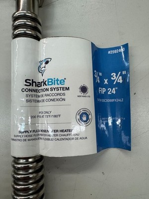  24 Inch x 3/4 Inch FIP x 3/4 Inch PEX Barb Water Heater Connector, Corrugated 