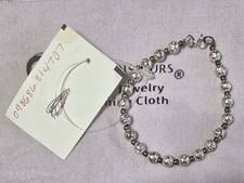 Silver Round Ball Bead Bracelet 6 inch with Clasp