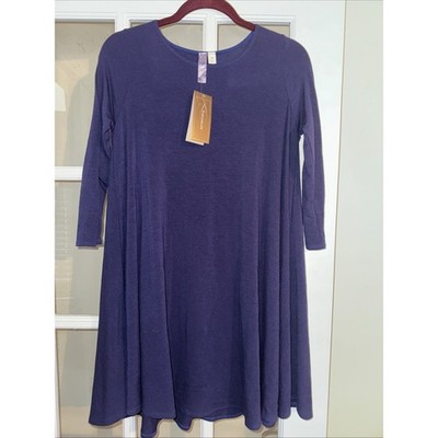 Jolie Francescas Womens Blouse Size Medium Blue Boat Neck Long Sleeve
