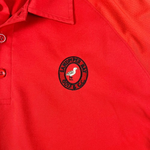 Under Armour Mens XL Red Sandpiper Bay Golf Polo Shirt Short Sleeve Mesh Back - Afbeelding 2 van 9