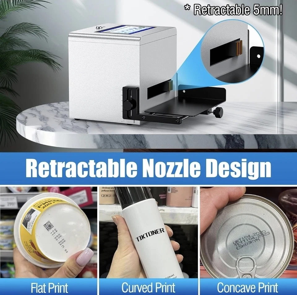 Inkjet Coding Machine, Batch Code Printer with 7-inch Touch Screen 42ml QuickDry - Image 3 of 4