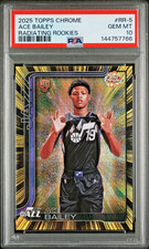 2025-26 Topps Chrome Ace Bailey Radiating Rookie Case Hit PSA 10 SSP #RR-5 Jazz