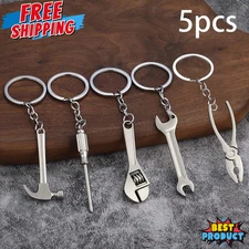 5pcs Keychain Set Zinc Alloy Street Style Multi-Shape Mini Pendant Keyring Tools