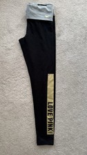 NWT Victoria's Secret Pink Bling Stud Legging Black Size S