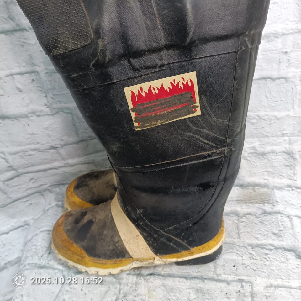 Servus Vintage Firefighter Fireman 3/4 Hip Boots Waders Turnout Boots Size 8 s13 - Image 3 of 4