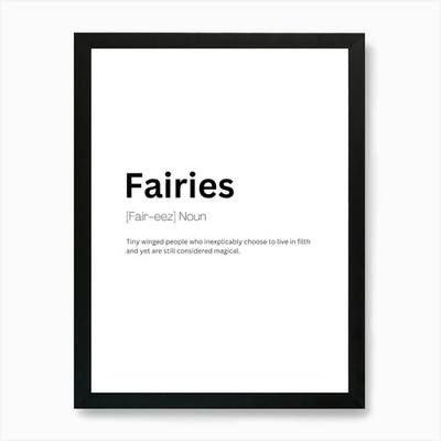 Fairies Definition Meaning Art Prin Framed Wall Art Poster Canvas Print Picture