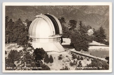Vintage RPPC Mt Wilson Observatory California 100 Inch Hooker Telescope Dome