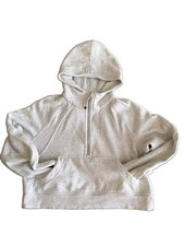Lululemon Scuba Oversized Half-Zip Hoodie Plush Velour Heathered Grey / Gold S/M
