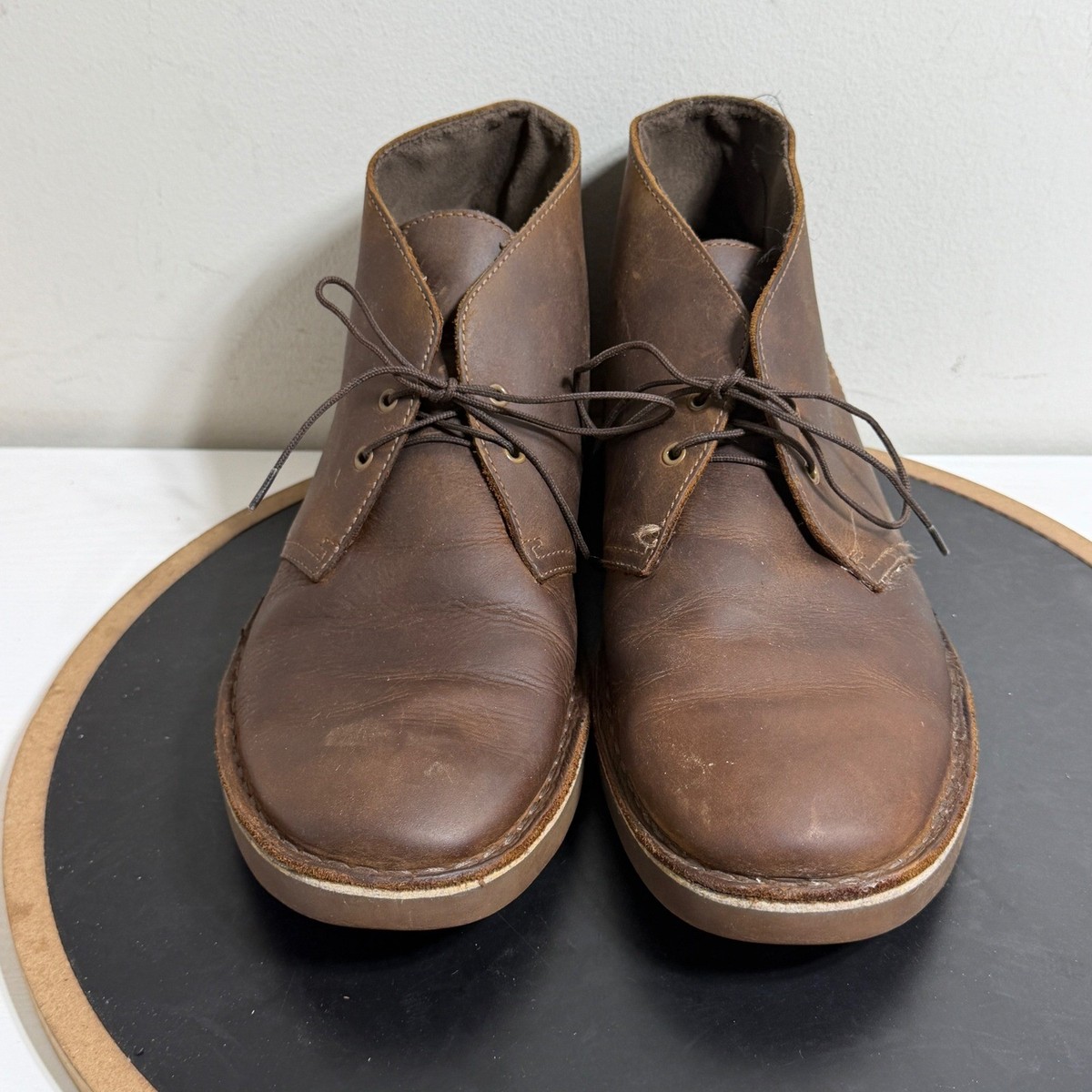 Clarks Chukka Boots Men 11 Leather Brown Lace-Up Casual  display picture 1