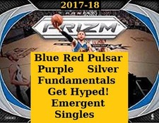 2017-18 Prizm Blue Red Pulsar Purple Fundamentals Hyped! Emergent Singles