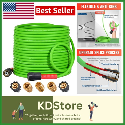 #ad Durable 50FT Pressure Washer Hose Flexible amp; Kink Resistant with Quick Connect $56.69