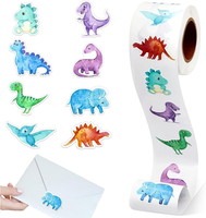 Sticker Kinder - 500 Pcs Runde Tier Aufkleber Belohnungsaufkleber - Dinosaurier