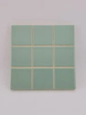 American Olean Vintage Ceramic Tile: Leaf Green Flat 4.25" X 4.25" NOS