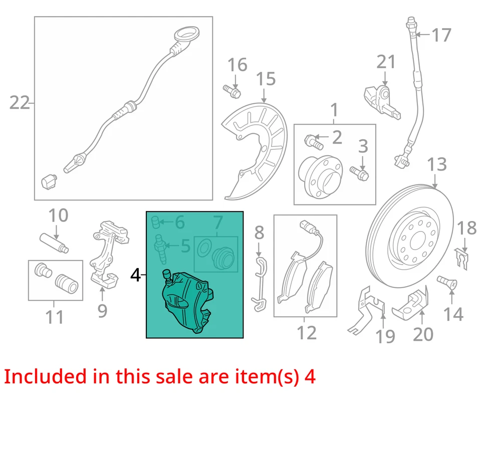 Pinza de freno derecha pasajero delantero Volkswagen Jetta 2005-2018 PPIF9 Foto 3 de 4