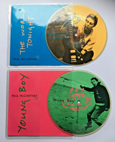 PAUL McCARTNEY "YOUNG BOY" & "WORLD TONIGHT" UK 1997 VINYL  PIC DISC'S NR MINT