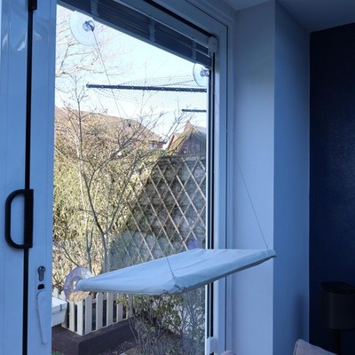 2 in 1 Katzenfenster Sitzstange, Katzenfensterhängematte mit 4 starken Saugnäpfen