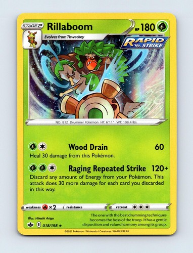 Rillaboom 018/198 Holo Rare Chilling Reign Pokemon Near Mint