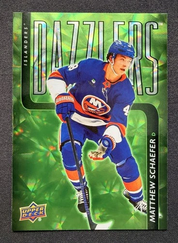 25-26 UPPER DECK DAZZLERS GREEN ROOKIE MATTHEW SCHAEFER RC #DZ-57 MINT